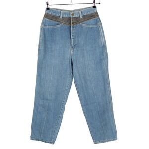 Vintage Jeri Jean Mom Jeans Sz 11 Two Tone Gray Blue High Rise Tapered